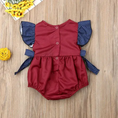 Летний комбинезон в горошек для маленьких девочек боди одежда Sunsuit | Мать и
