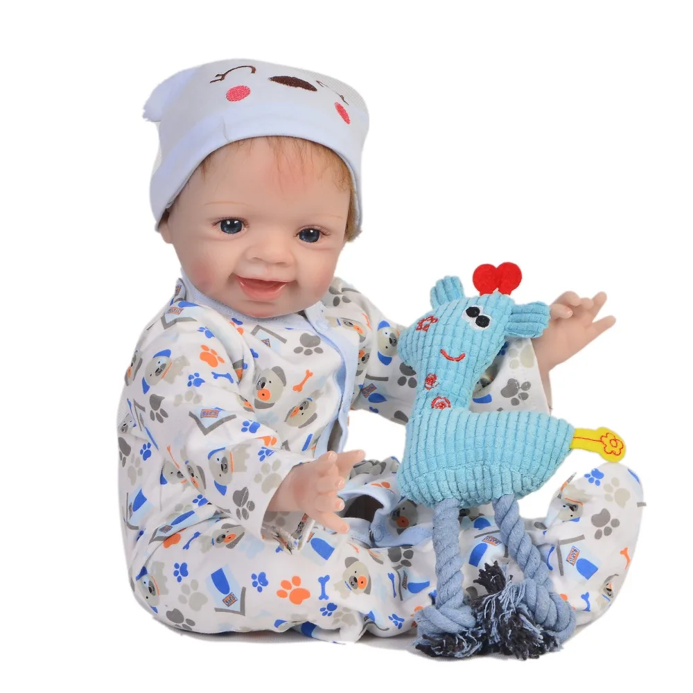 55 см мягкая силиконовая кукла для новорожденных игрушки мальчиков реалистичные