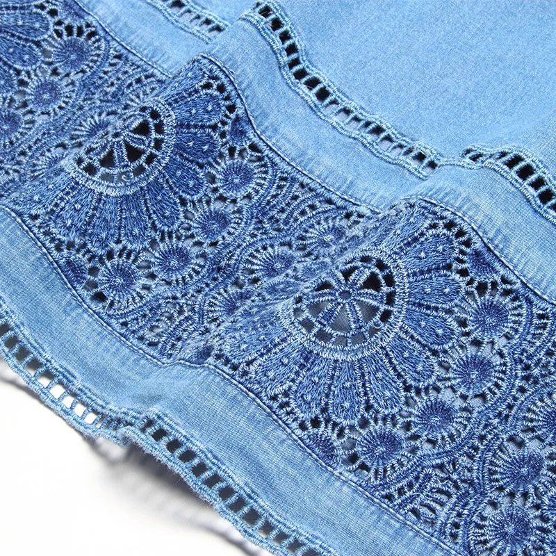 Летнее и осеннее платье большого размера с цветочной вышивкой лоскутное