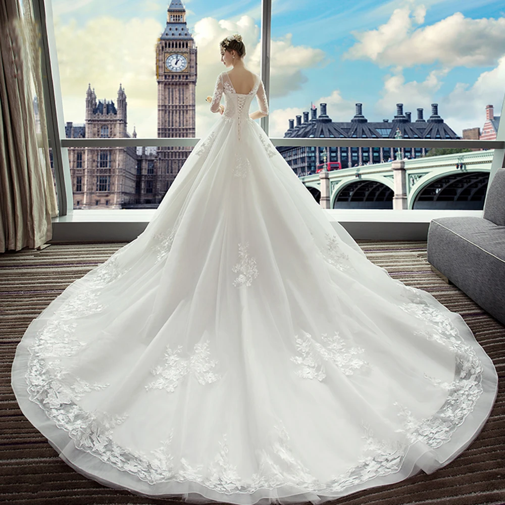 Сексуальное бальное платье Brautkleid с V образным вырезом свадебные платья роскошное