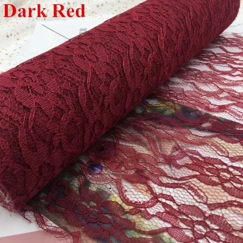 DARK RED 15 см 30 см кружева тюль рулон сетки стол центральный Свадебный день рождения стол центральный бегун DIY пачка юбка стул створки 10 лет - Цвет: DARK RED