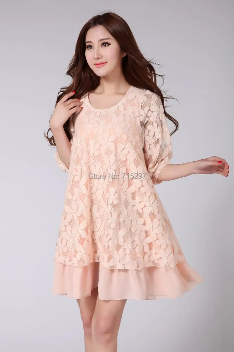 2014 Новое поступление лето для женщин большие размеры кружевная с цветочным