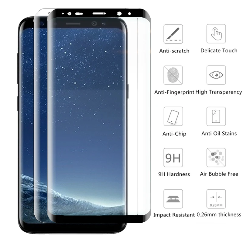 Фото 3D полное изогнутое закаленное стекло для Samsung Galaxy S9 S8 Plus Note 8 S7 Edge S6 Защитная пленка 3D полное изогнутое закаленное стекло для Samsung Galaxy S9 S8 Plus Note 8 S7 Edge S6 Защитная пленка