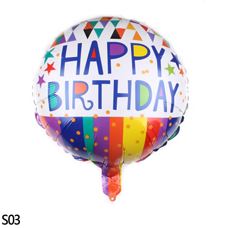 S03 18 дюймов Globos фольгированные шары «С Днем Рождения» детский душ надувные игрушки баллон из гелий круглый воздушный шар для детской вечеринки - Цвет: S03