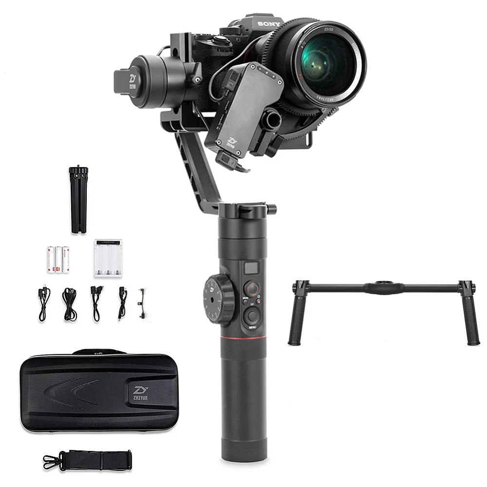 Crane 2 with Handle Zhiyun официальный кран 2 3-Axis Камера стабилизатор с сервоприводом для непрерывного изменения фокусировки камеры для всех моделей DSLR Камера Canon sony - Цвет: Crane 2 with Handle