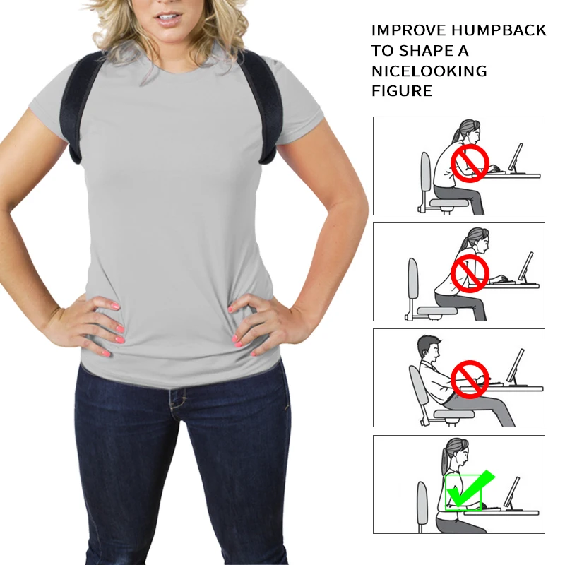 Новый Корректор осанки позвоночника Защита спины плеча коррекция повязка на