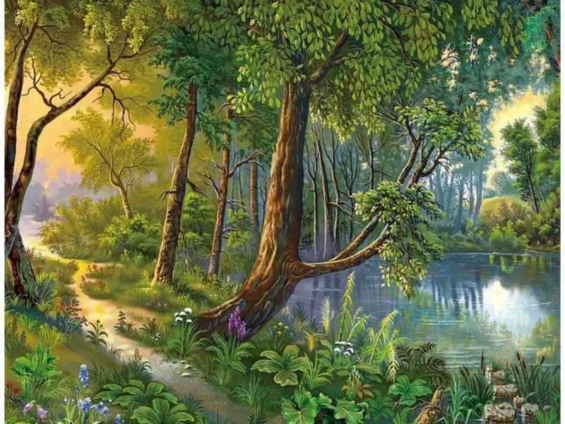 Land of idyllic beauty DIY живопись по номерам 24 цвета пигментная щетка Живопись Искусство