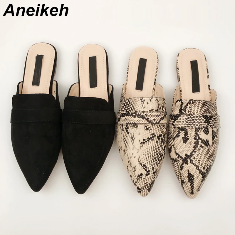 Женские сандалии Aneikeh на плоской подошве с острым носком Размеры 35-42 | Обувь