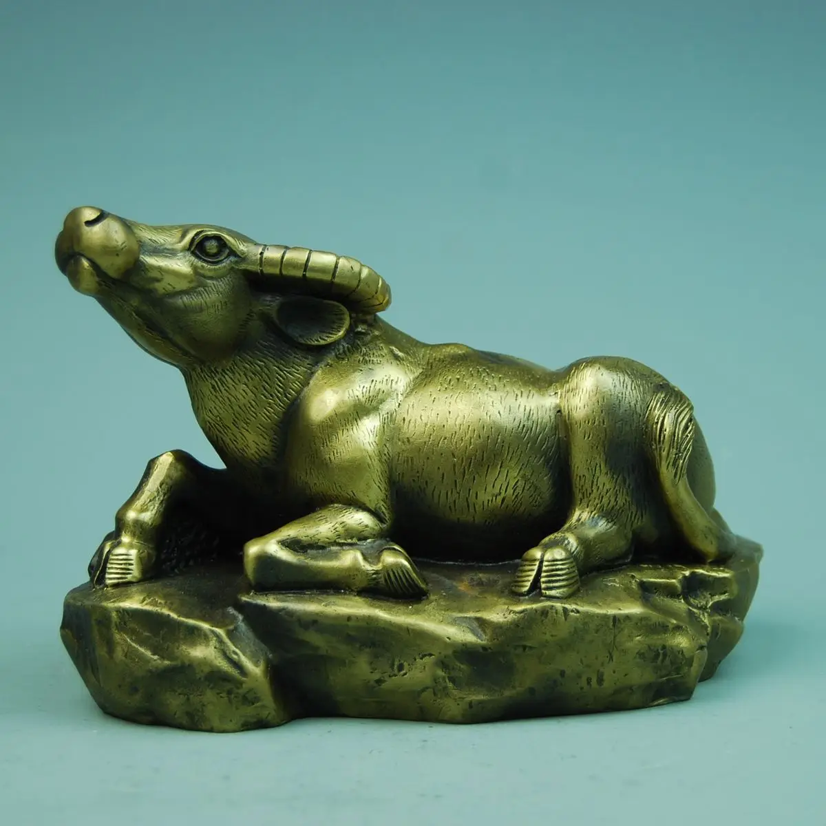 

Old antique BRASS Arts & Crafts BRASS cattle copper decoration fortune lucky home decoration