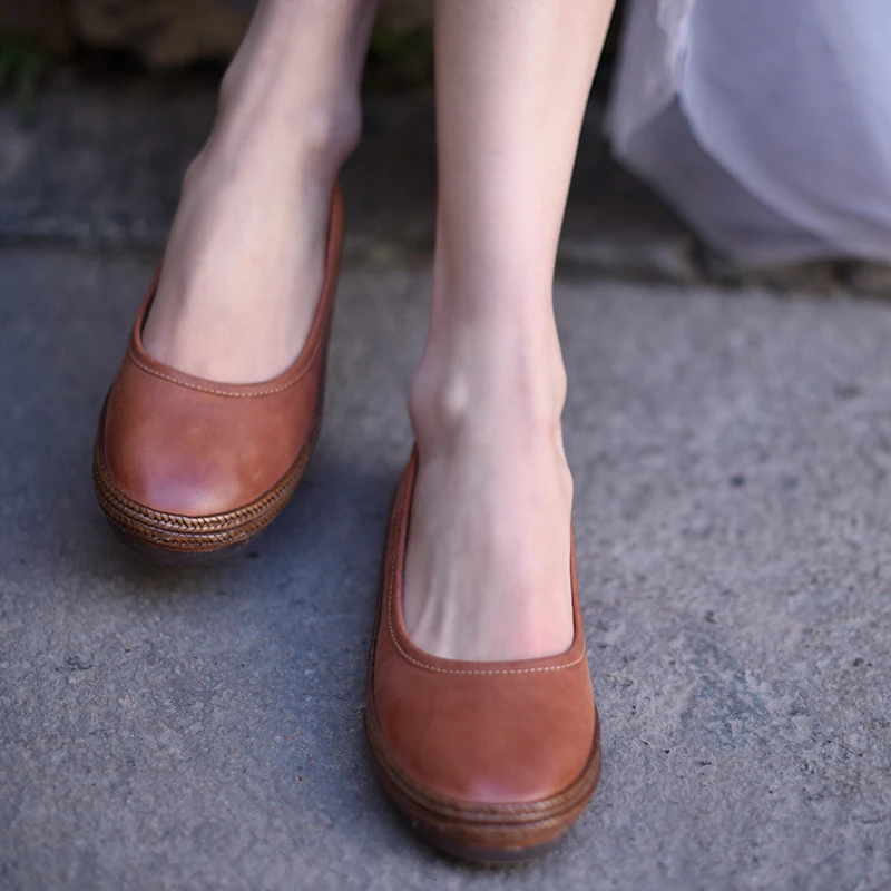 Artmu/оригинальная Женская обувь в стиле ретро из натуральной кожи с закрытым