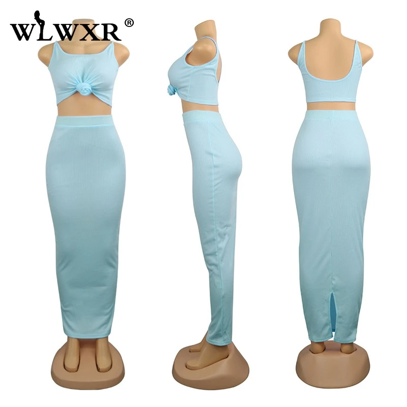 WLWXR летнее трикотажное платье в рубчик из 2 частей женское розовое пляжное