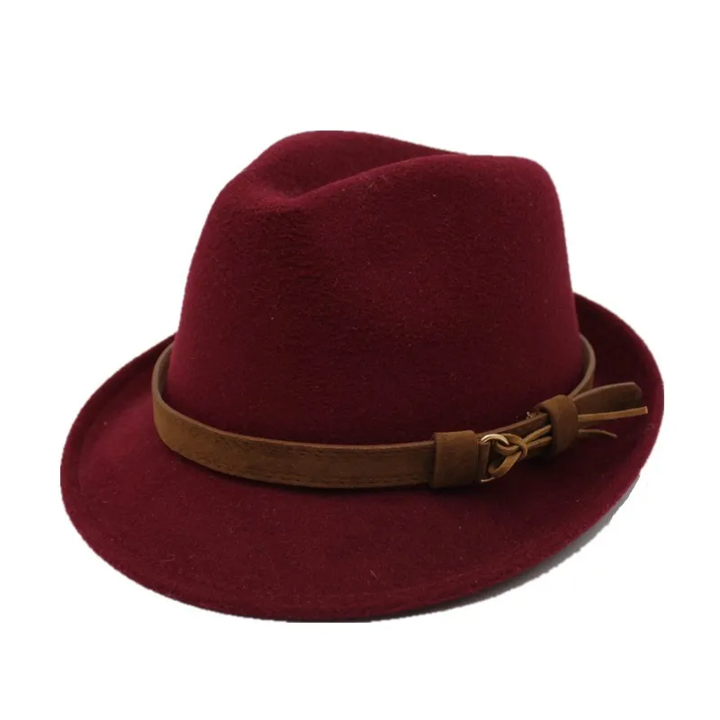 

oZyc Wool Women Men Fedora Hat For Winter Autumn Elegant Lady Gangster Trilby Felt Homburg Church Jazz Hat Size 55-58CM