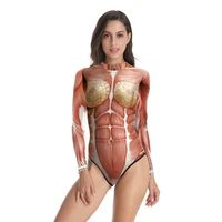 halloween stage performance costume anatomy organization printing ladies long sleeved swimsuit cosplay anime costume