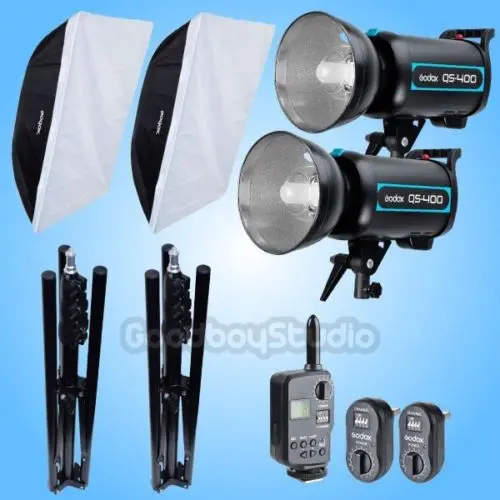 Godox 2X QS 400 800 Вт студийная вспышка стробоскоп + 185 см световая подставка 80x120