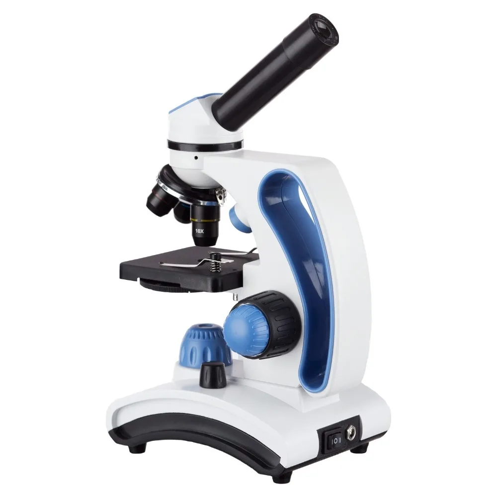 AmScope 40X 1000X Двойной легкий стеклянный объектив металлическая рамка Студенческий
