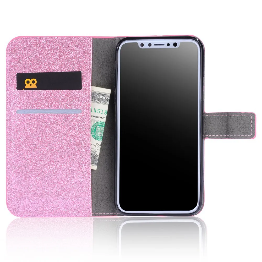 Роскошный кожаный чехол для телефона KISSCASE с бантом iPhone 5 SE 6 6S 7 8 Plus X XR XS MAX Diamond слот