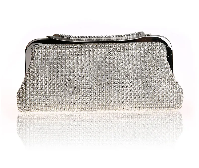 2016 Высококачественная Серебристая женская сумка со стразами для свадьбы