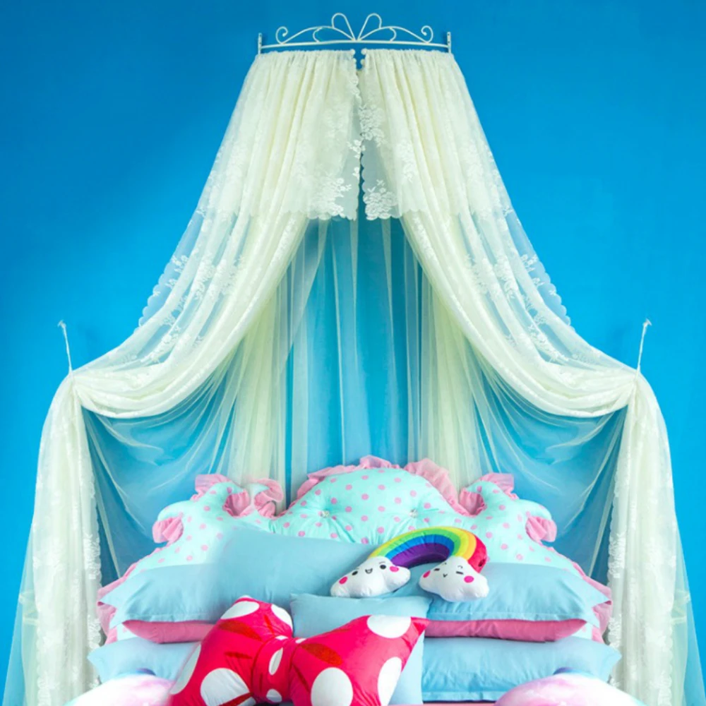 Принцесса кровать с балдахином Подзор Шторы Детская комната украшения детская