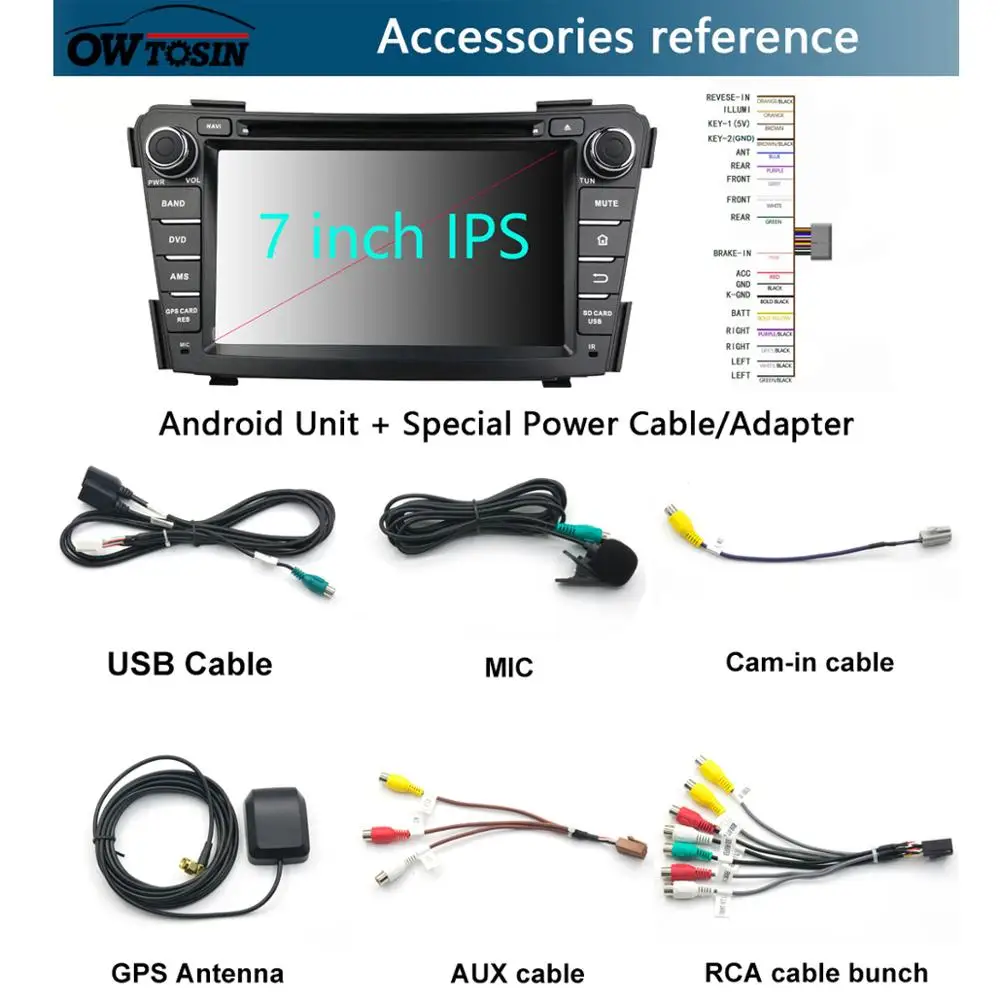 Автомобильный DVD плеер 7 &quotIPS 1024*600 Octa Core 4 Гб ОЗУ 64 ПЗУ Android 9 0 для Hyundai I40 2011 2012 2013 2014