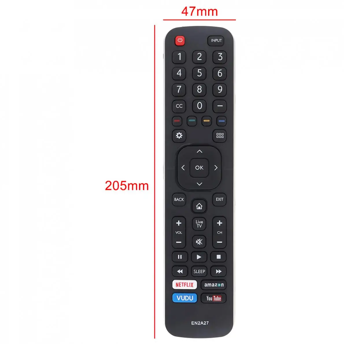 EN2A27 TV Remote Control Replacement Support 2 x AAA Batteries with Long Transmission Distance for 40H5C / 43H5C /43H7C | Электроника