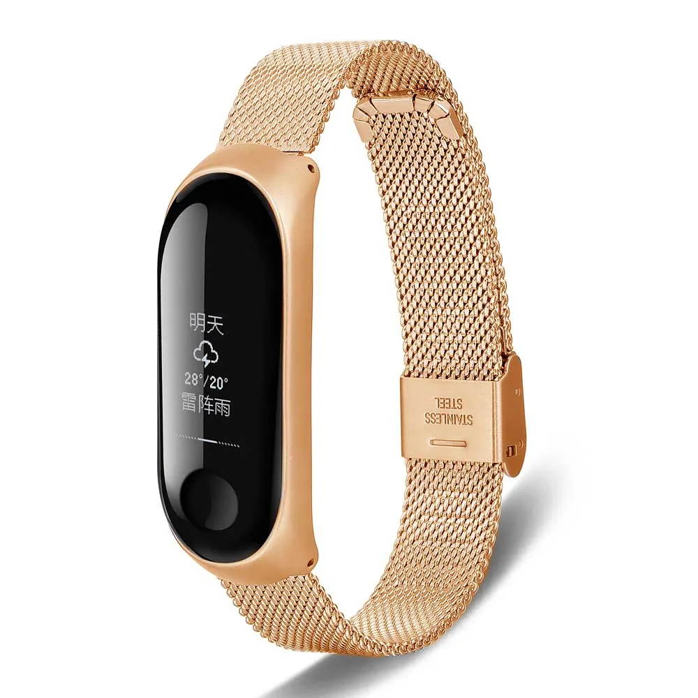 Браслет Для Xiaomi Band 3 ремешок из нержавеющей стали Сменные аксессуары наручный