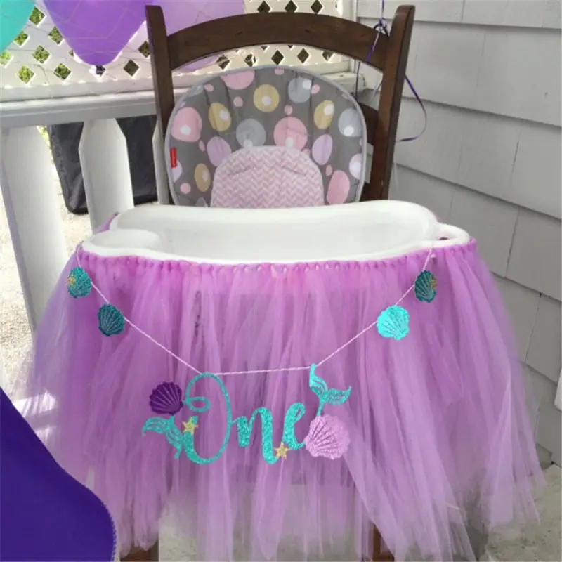 1 комплект тема русалки украшение для вечеринки блестящие картонные буквы один