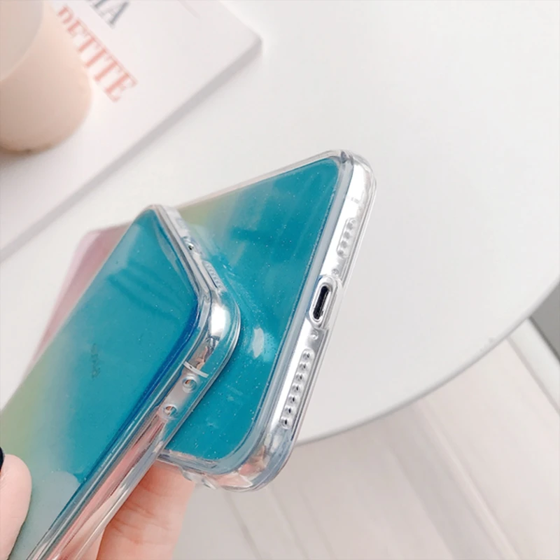 Градиентный Радужный чехол для iphone XS Max 7 8 plus прозрачный 6 6s XR X Plus Мягкий