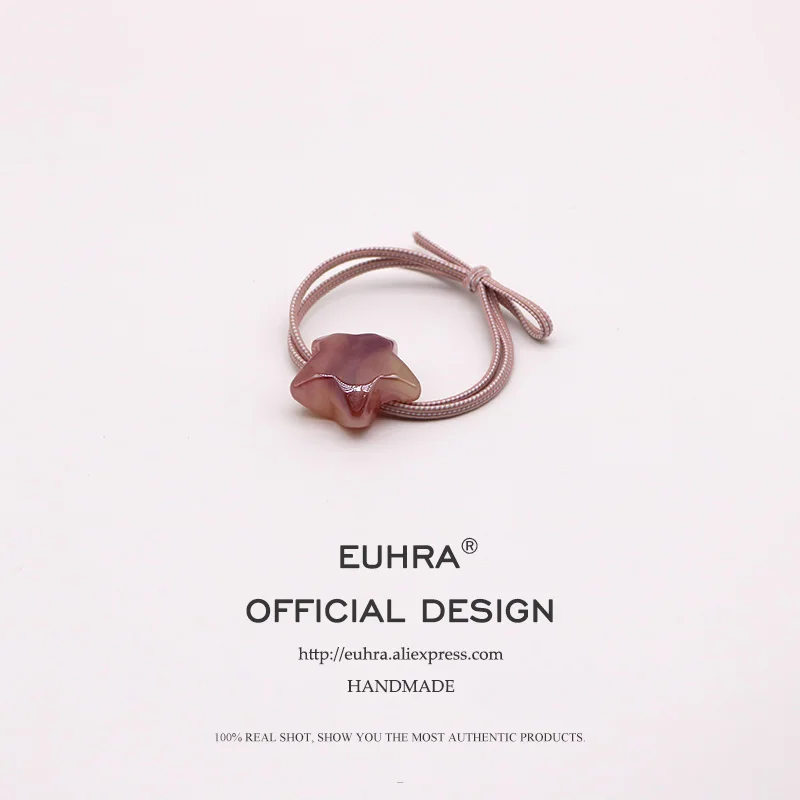 EUHRA, 10 цветов, эластичная резинка для волос, карамельный кролик, пентаграмма, Золотая пудра, для женщин, Детская резинка, высокая эластичность