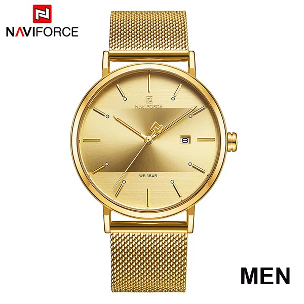 GG-MEN Couple watch NAVIFORCE Men Casual Dress Luxury Women Quartz Wristwatch Clock For Male Female waterproof Sport Lovers Watch - Цвет: GG-MEN