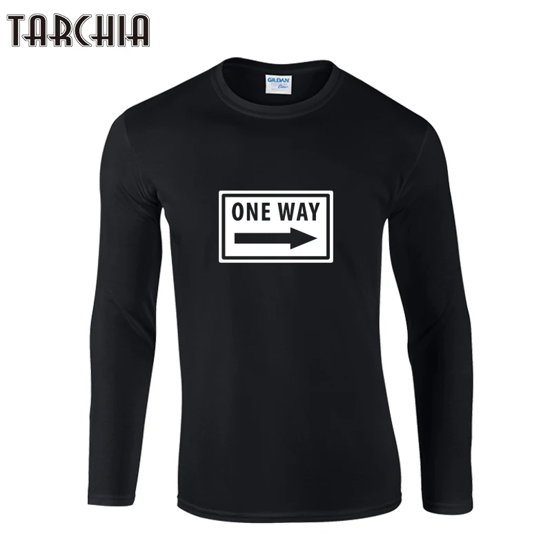 

TARCHIA New Autumn Men'S Printing T-Shirt Slim Fit And Fit T-Shirts Fashion ONE WAY Print Handsome T Shirts Tee Shirt Homme