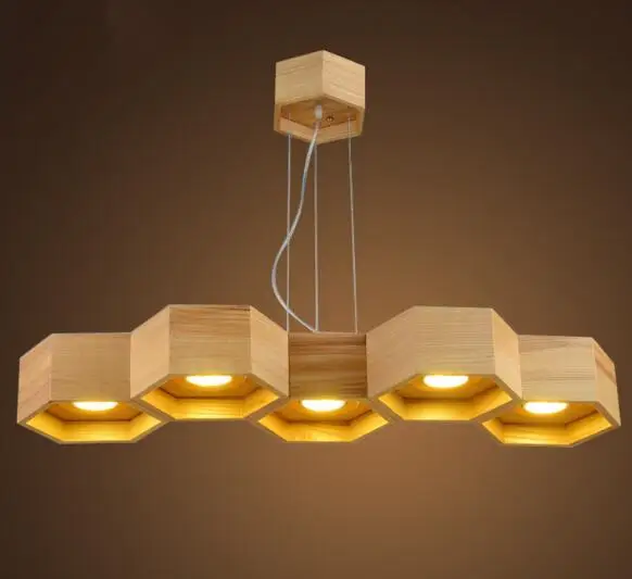 Деревянный сотовой светодиодный подвесной светильник для дома столовой фойе
