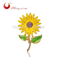 new flower brooch fashion enamel garment jewelry brooch pin decoration cute sunflower vestidos broach for women girl gift x1493