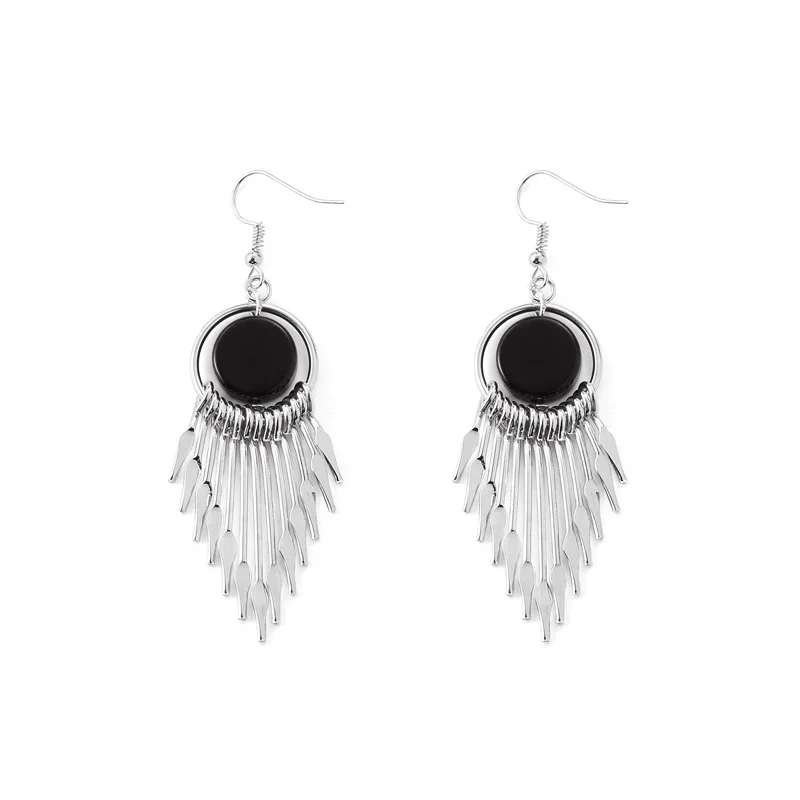 Fashion Bohemian Tassel Metal Earrings Temperament Simple Creative Vertical Geometry for Women Jewelry X146 | Украшения и