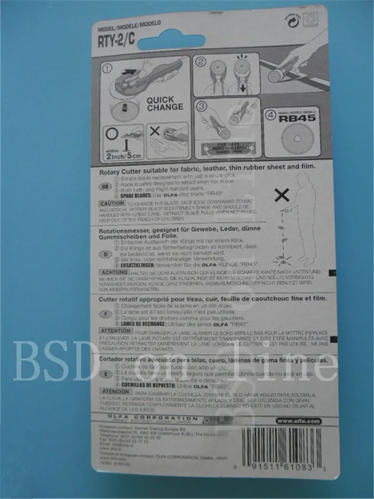 Airlfa Лидер продаж для OLFA 45 мм брызговик вращающийся нож RTY 2/C оригинальный сделано