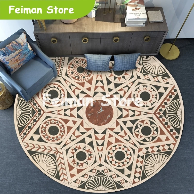 Morocco Round Carpets For Living Room Baby Crawling Geometric Turkey Anti-Skid Carpet Home Decor Kids Bedroom Area Rugs | Дом и сад