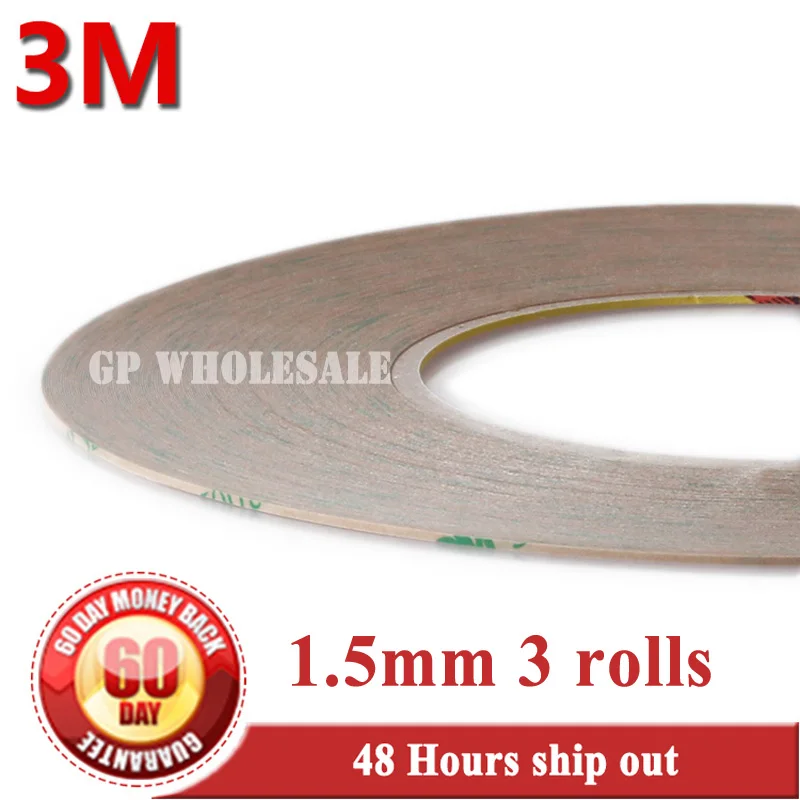 

3x 1.5mm*50M 300LSE Slim, Extremely Adhesion Double Sided Sticky Tape 3M 9495LE for iphone 4s 5 ipad Frame LCD Touch Digizter