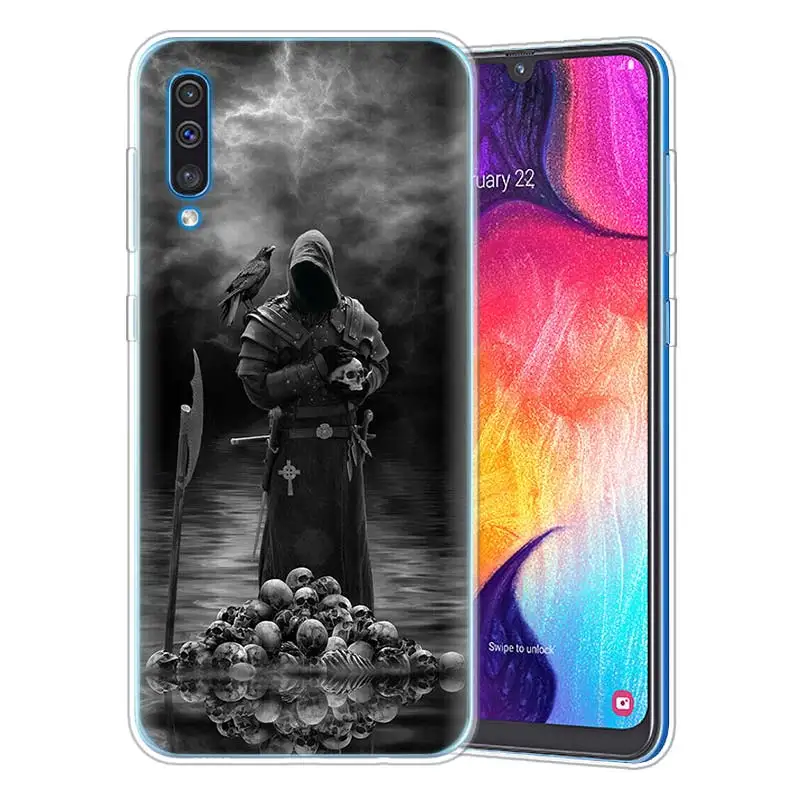07 Мрачный Жнец "скелетная" тема, чехол для samsung A50 A70 A60 A40 A30 A20 A20e A10 M30 M20 M10 A7 A9 мягкий чехол для телефона из ТПУ с принтом "Coque - Цвет: 07