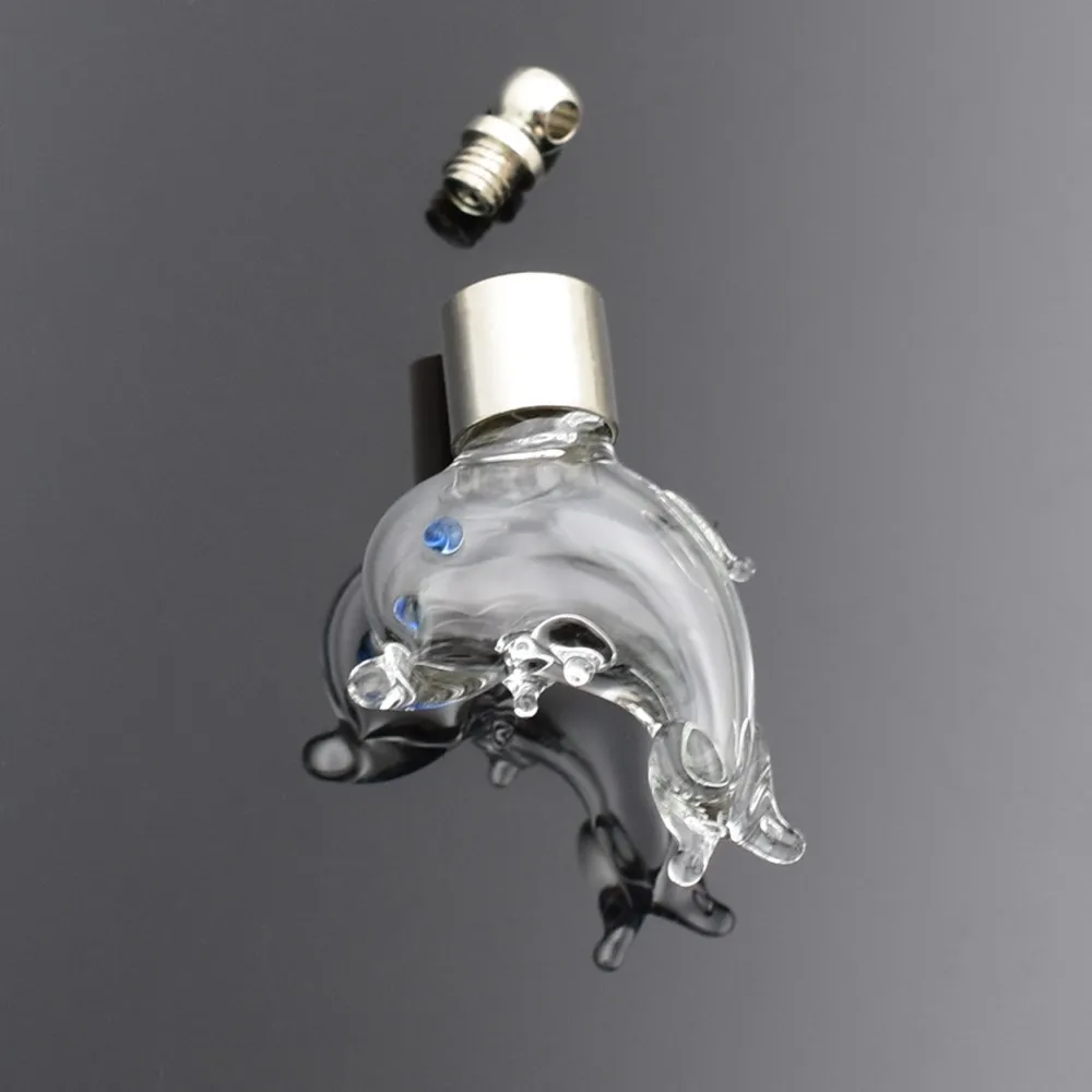 20 шт. стеклянные подвески в виде дельфина с винтовой крышкой|pendant 3|pendant brasspendant bottle