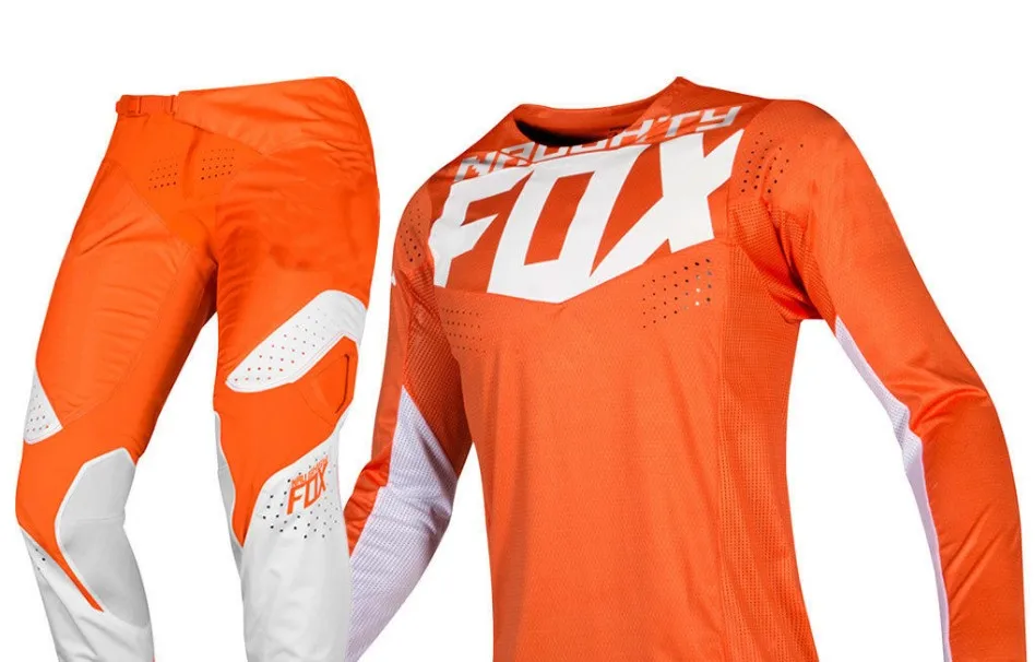 Оранжевый NAUGHTY FOX MX 360 Kila Racing Джерси Брюки для мотокросса Dirt bike спортивный горный велосипед ATV мужской серый комплект передач - Цвет: Оранжевый