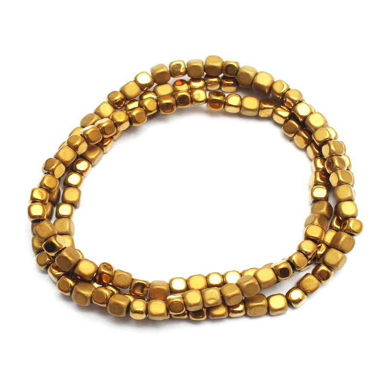 Бусины из натурального камня 3 мм квадратные матовые гематита для изготовления