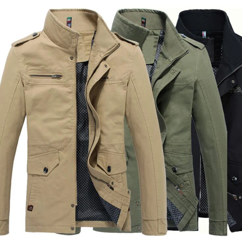 Мужская армейская стирка 100% хлопковая куртка для отдыха Мужские осенне-зимние