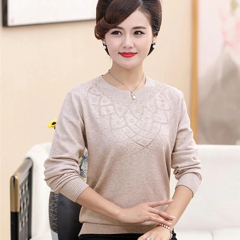 Middle-aged sweater middle-aged bottoming shirt thin PXOS35AJ128 |