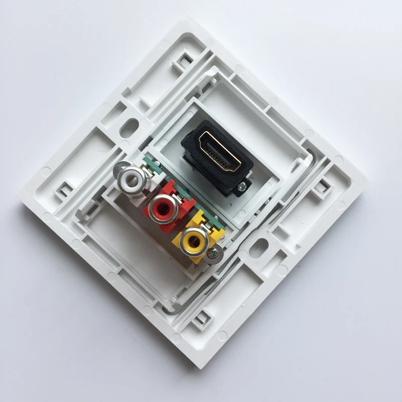 Разъем HDMI1.4 настенная розетка белого цвета 3RCA AV композитный аудио и видео адаптер