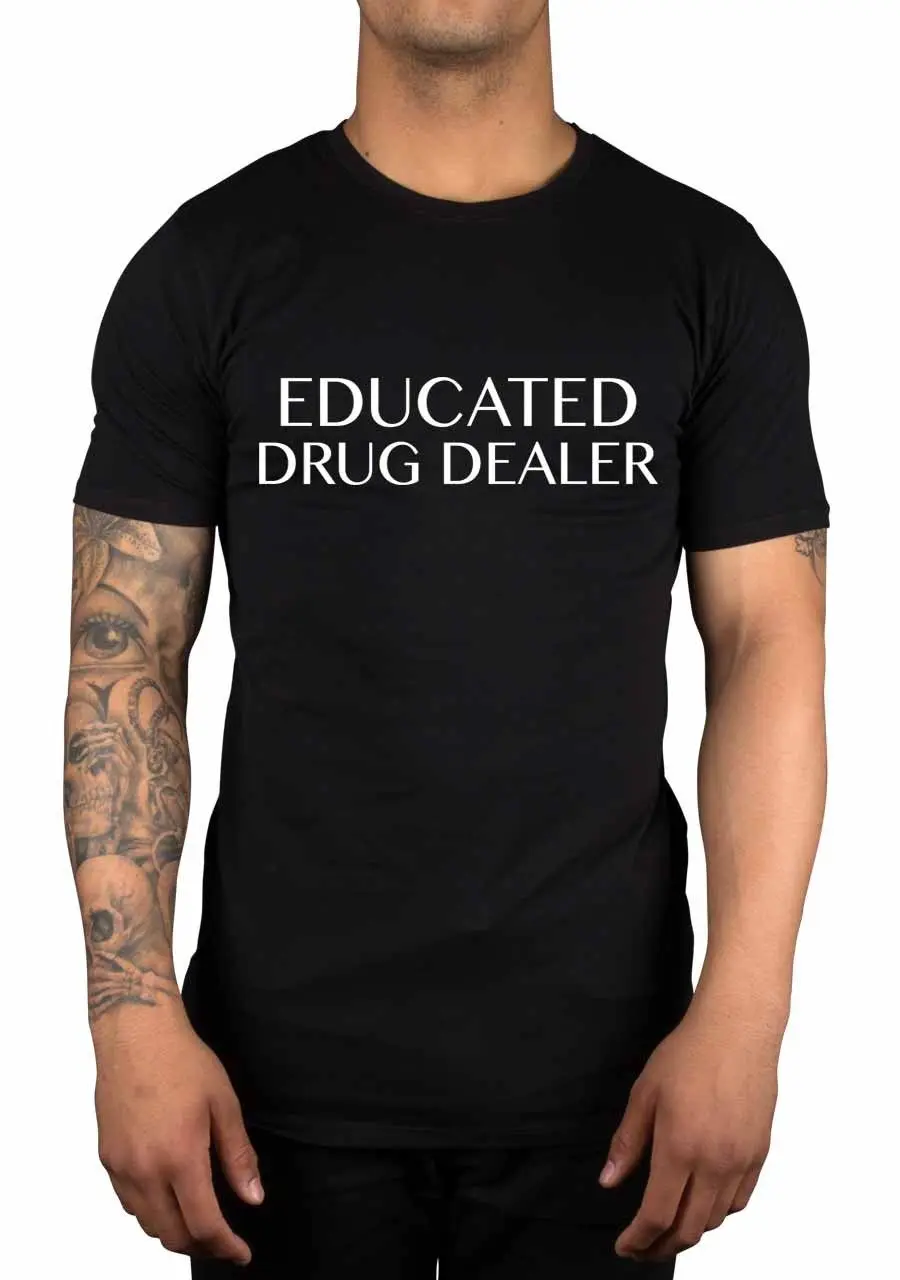 Образованный наркоман смешная футболка с надписью Tumblr Humour Gift Pharmacist insta|Мужские