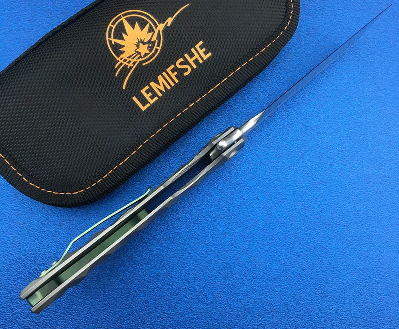 Титановый плавник LEMIFSHE 032 D2 blade TC4 тактический складной нож с шарикоподшипником