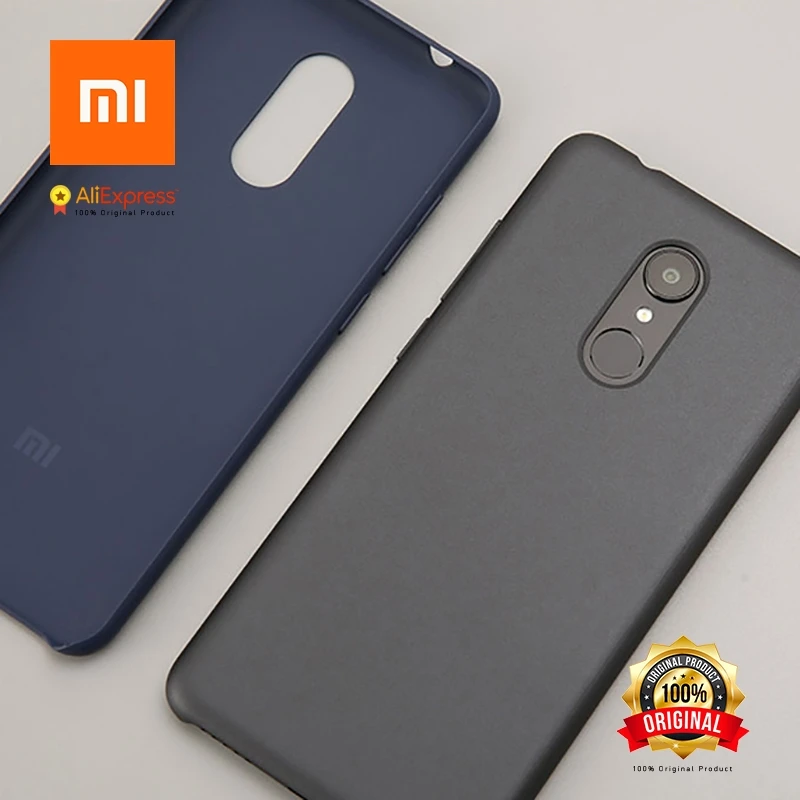 Оригинальный чехол Xiaomi для Redmi 5 Plus жесткий из ПК + пыхлящая Защитная крышка ПЭТ
