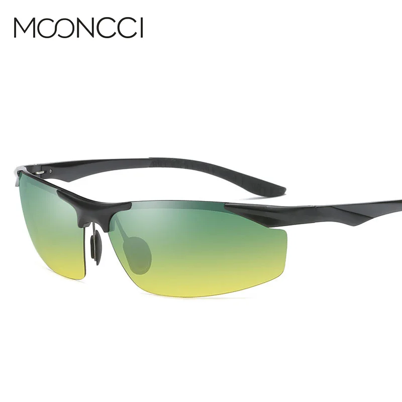 

MOONCCI Men's Luxury Polarized Sunglasses for Day and Night Vision Driving Glasses Male Brand Designer Sport Rimless Sun Glasses