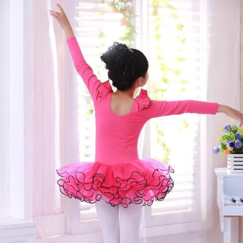 Girls Swan Ballet Tutu Princess Dancing Dress Long Sleeve Party Clothes Kids Children Stage Show Costumes Free Drop Ship | Детская