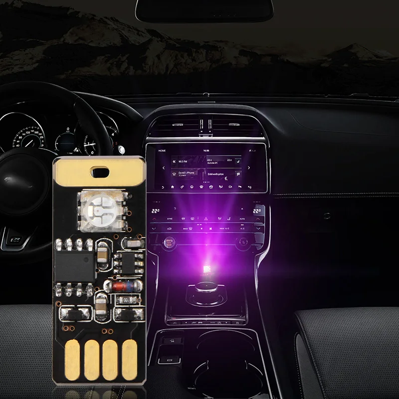 Автомобильный USB RGB интерьер атмосфера красочный контроль LED свет для vw polo golf 4 5 6 7