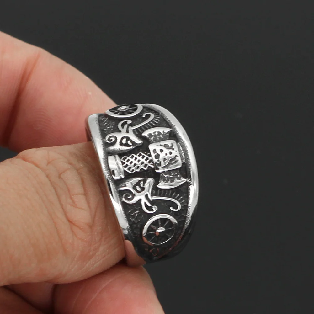 Мужское кольцо Амулет из нержавеющей стали|Кольца| |